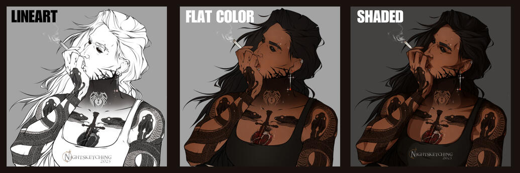 EXAMPLE LINEART FLAT SHADED